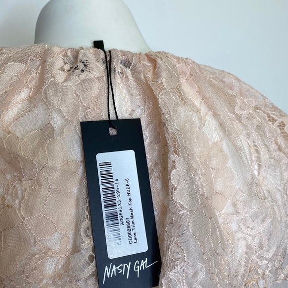 Nasty Gal Nude Lace & Mesh Top - Picture 7 of 9